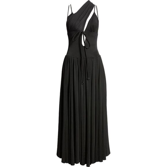 Harbison Moonbeam Cutout Jersey Maxi Dress Women's Medium Black Sleeveless NWOT - Picture 10 of 11